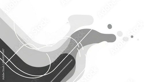 Abstract illustration of plants in a dynamic environment with fluid shapes and lines from a close-up viewpoint