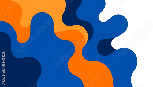 Abstract illustration of vibrant shapes and colors in a dynamic composition viewed from a straightforward perspective.