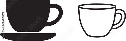 cup icon and silhouette