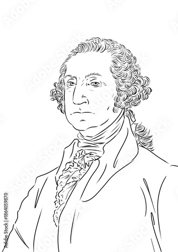 Portrait of George Washington, founding father and first president of the United States of America