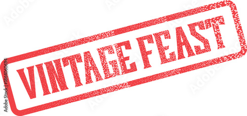 Classic red stamp impression with distressed texture highlighting the phrase Vintage Feast