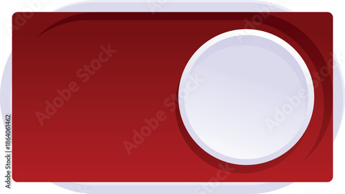Red toggle switch button in the off position, symbolizing control, user interface design, and inactive status