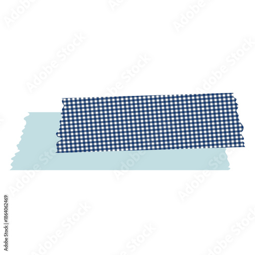 方眼チェックと水色のマスキングテープ