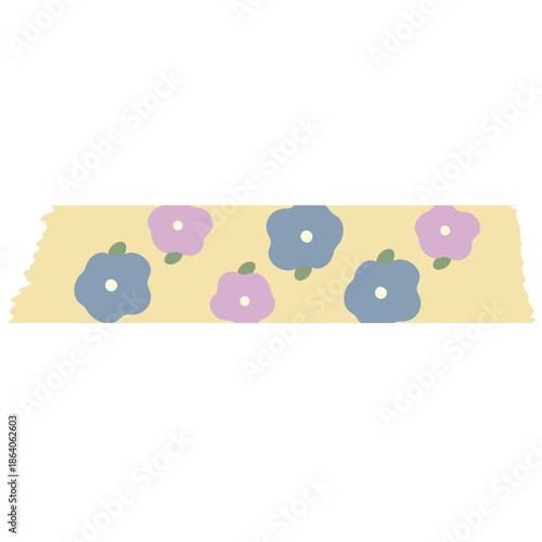 花柄のちぎったマスキングテープ