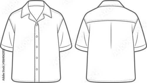 CAD streetwear flat vector illustration of blank baggy cargo pants technical drawing template for fashion design and apparel branding mockup