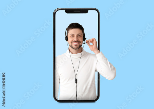 Smiling consultant of call ...