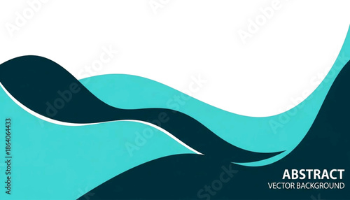 Abstract Vector Background with Wavy Lines and Teal Accents in a Modern Design