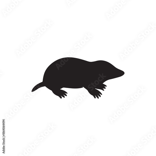 Eastern Mole animal silhouette illustration