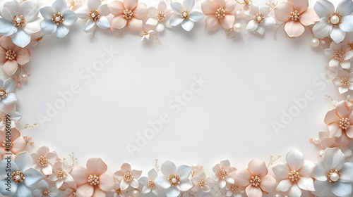 Pastel flowers frame