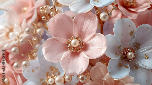 Flower with Jewels Background