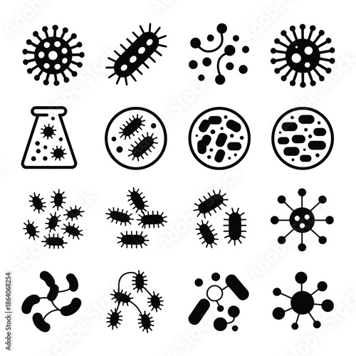 Bacteria icon representing germs, microbes, and microorganisms, designed for healthcare