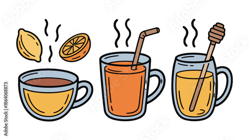 Warm Drinks on Display: An array of soothing beverages, each meticulously crafted to tantalize the senses, inviting warmth and comfort.