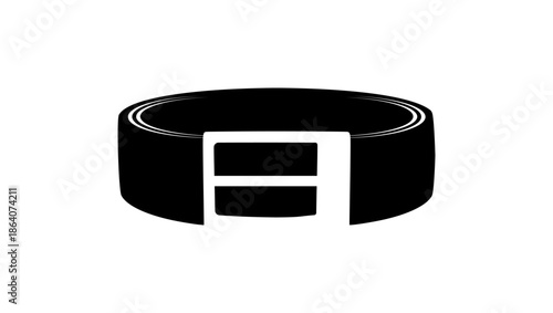 Leather Belt symbol, black isolated silhouette