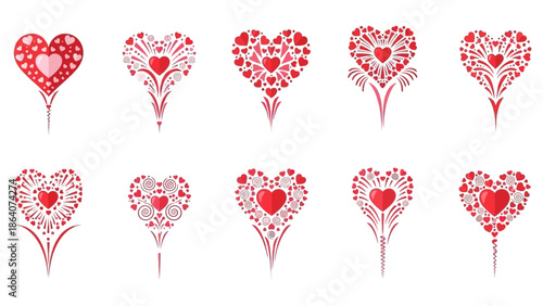 Couple Sitting on Bench Under Heart-Shaped Tree Illustration