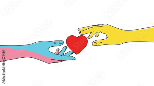 February 14 Valentine's Day with Red and Pink Hearts