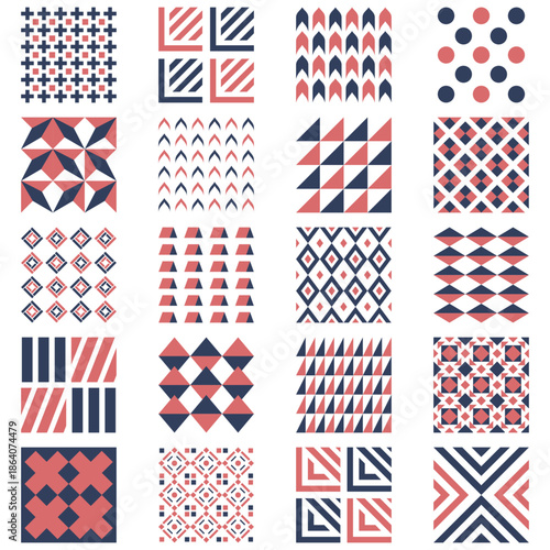collection of seamless geometric patterns design elements