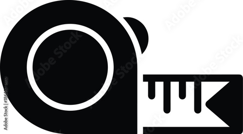 Black CCTV security camera silhouette icon illustration for surveillance, monitoring, safety, protection, and modern security system design applicationsWeb