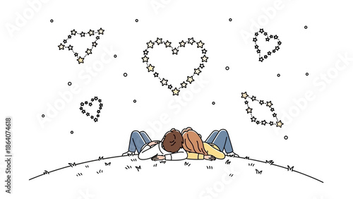 Colorful rainbow with clouds and heart on white background