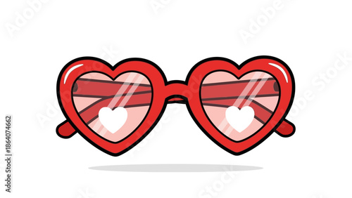 Romantic dinner table setting with wine and heart decorations