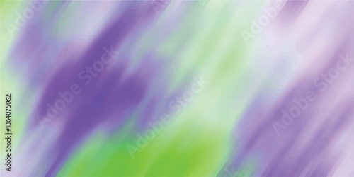 Soft abstract watercolor wash with blended strokes of vibrant purple and lime green, creating a fluid and organic background for creative design