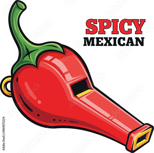 Spicy mexican 2026 whistle isolated on transparent background