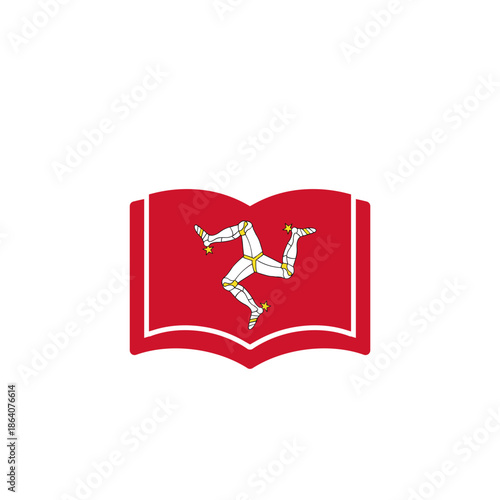 Isle Of Man Flag Holy Book In Icon