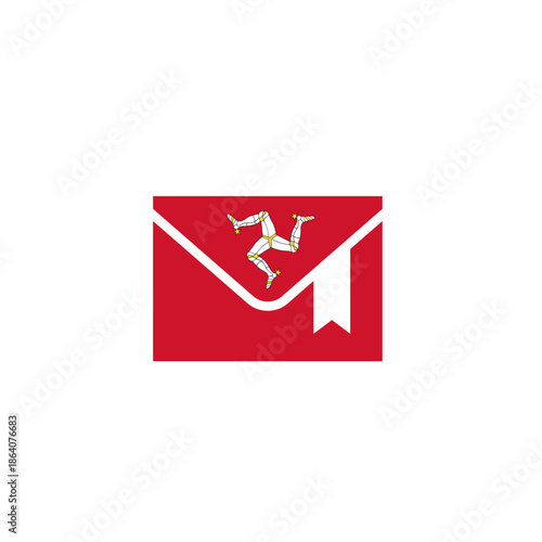 Isle Of Man Flag Marked Mail In Icon