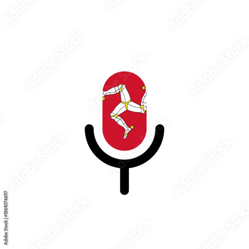 Isle Of Man Flag Microphone Sign In Icon