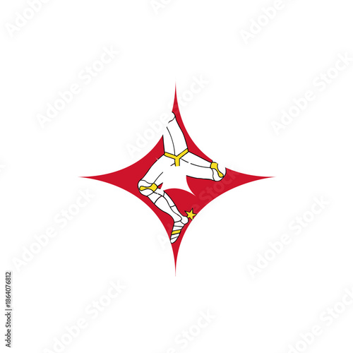 Isle Of Man Flag Square Star In Icon