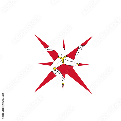 Isle Of Man Flag Star Light In Icon