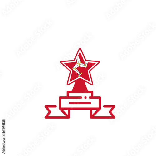 Isle Of Man Flag Star Trophy In Icon
