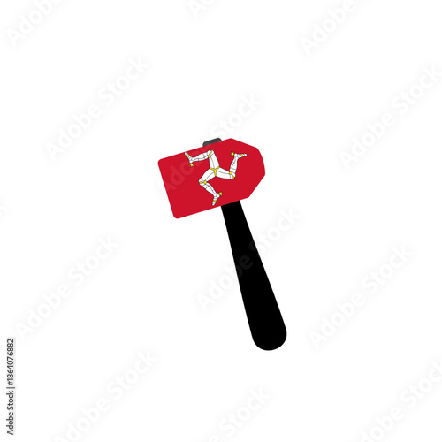 Isle Of Man Flag Wood Cuter Hammer In Icon