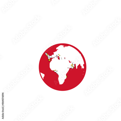 Isle Of Man Flag World Globe In Icon