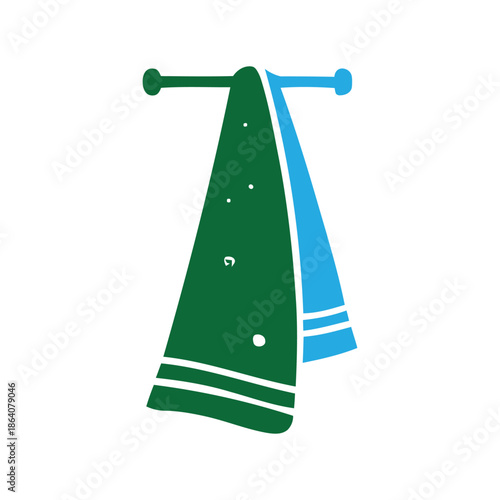Towel hanger icon bathroom hanging holder symbol