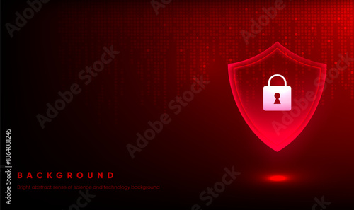 Future technology banner abstract shield lock element