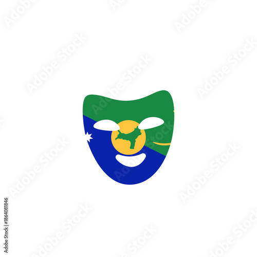 Christmas Island Flag Face Mask In Icon