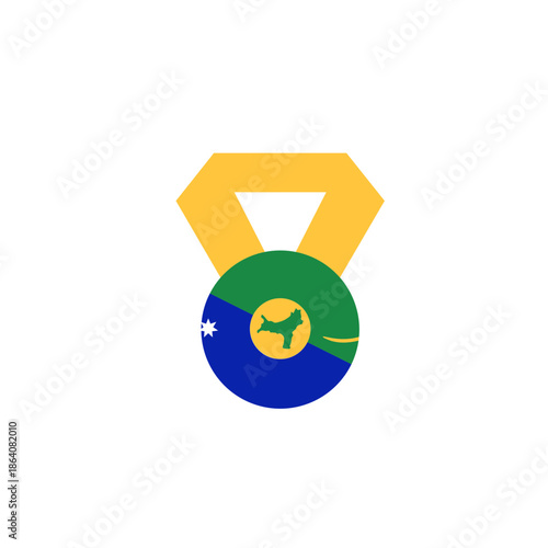 Christmas Island Flag Medal In Icon