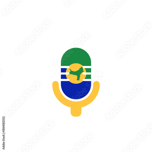 Christmas Island Flag Microphone In Icon