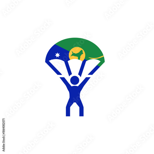 Christmas Island Flag Paragliding In Icon