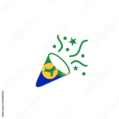 Christmas Island Flag Party Hat In Icon