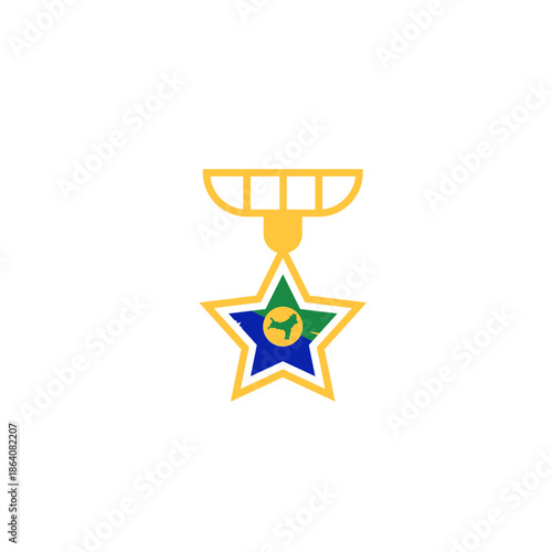 Christmas Island Flag Star Medal In Icon