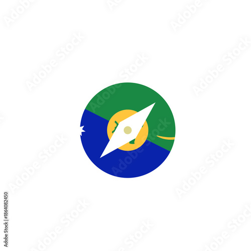 Christmas Island Flag Compass Find In Icon