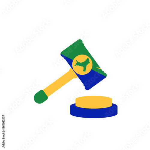 Christmas Island Flag Court Justice Hammer In Icon