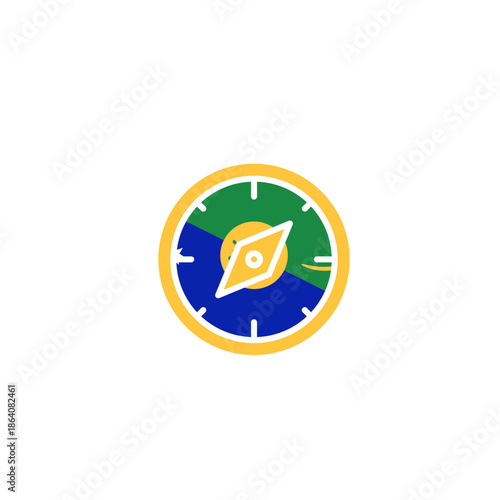 Christmas Island Flag Compass In Icon