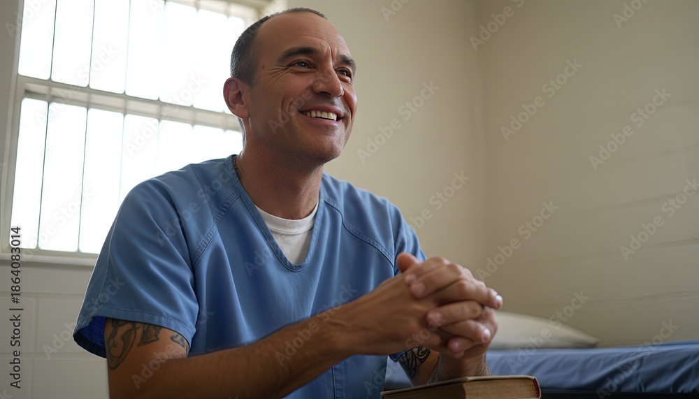 Fototapeta premium prisoner - prison inmate in jail - incarcerated convicted felon