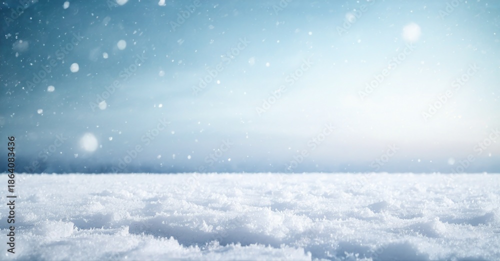 custom made wallpaper toronto digitalWinter landscape. Snow covers ground, sky is pale blue. Falling snowflakes create soft, cold atmosphere. Peaceful scene.