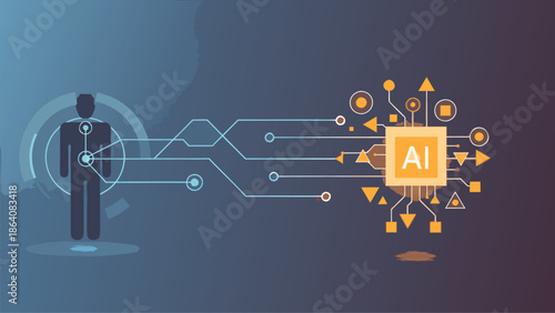 Artificial Intelligence Human Connectivity Global Data Flow Future Technology Integration and Digital Progress Concept