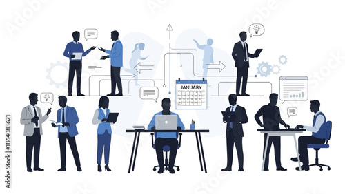 Business team collaboration and communication in office