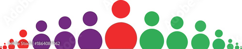 Group of colored circles isolated on transparent background