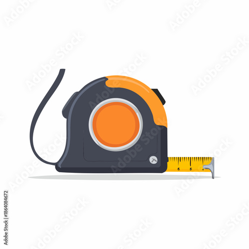 Measuring tape tool in vector style for construction, renovation, carpentry and diy projects